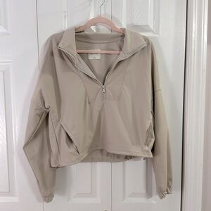 A&F Tan Cropped Athletic Sweatshirt